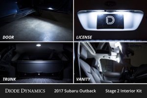 Subaru Outback LED Interior Kit - Diode Dynamics - Stage 1 - Cool White - `15-`19 Subaru Outback LED Interior Kit - Diode Dynamics - Stage 1 - Cool White - `15-`19